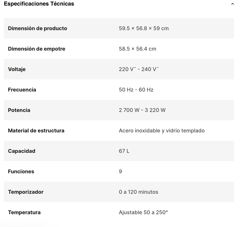 HORNO ELECTRICO 220V 9 FUNCIONES F-HEL01 AVERA