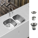 TARJA DE SUBMONTAR CON 2 TINAS AC INOX F-PAF04U AVERA