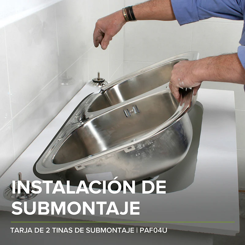 TARJA DE SUBMONTAR CON 2 TINAS AC INOX F-PAF04U AVERA