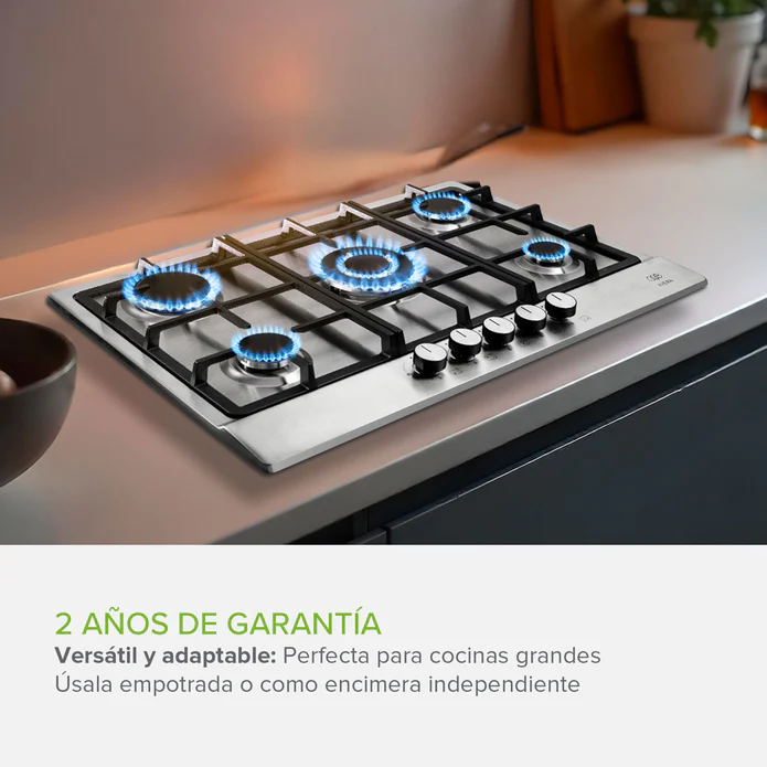 PARRILLA DE COCCION A GAS 5 QUEMADORES AC INOX F-AI5 AVERA