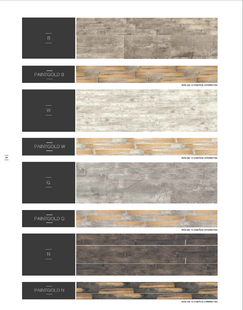 PISO PAINTGOLD 20X180 CM 1.08 M2/CAJA RECTIFICADO LAFAENZA