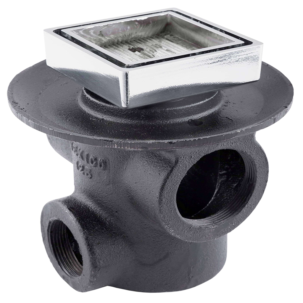 COLADERA CUADRADA DE REJILLA DE TRES BOCAS PARA INSERTO CERAMICO 125RCI URREA