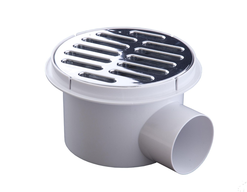 COLADERA REDONDA DE REJILLA SALIDA LATERAL CROMADA 172 URREA