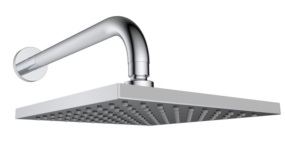 REGADERA DE PLATO CUADRADA 20 CM CON BRAZO Y CHAPETON 2262B URREA