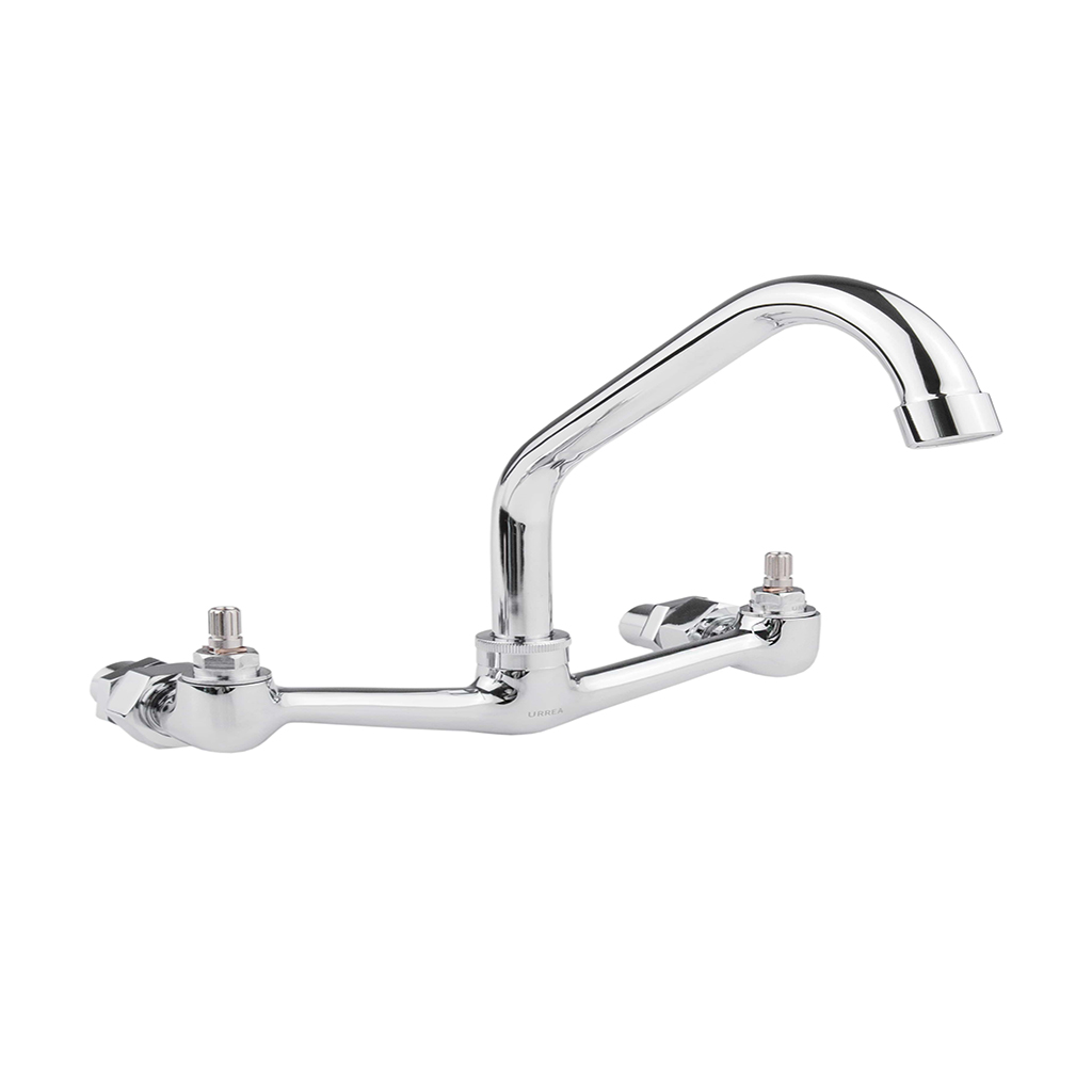 MEZCLADORA PARA FREGADERO 8" A PARED CROMO 24"8 URREA*