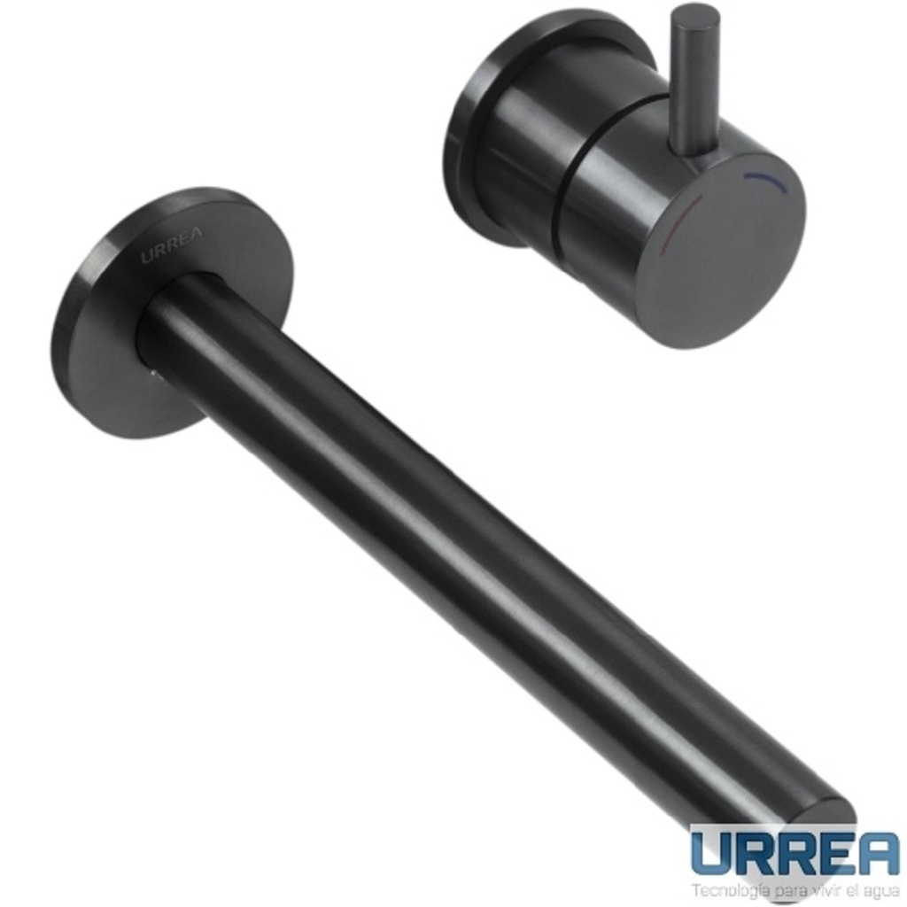 MONOMANDO PARA LAVABO A MURO  INOX NEGRO MATE 9036INOX.2 URREA