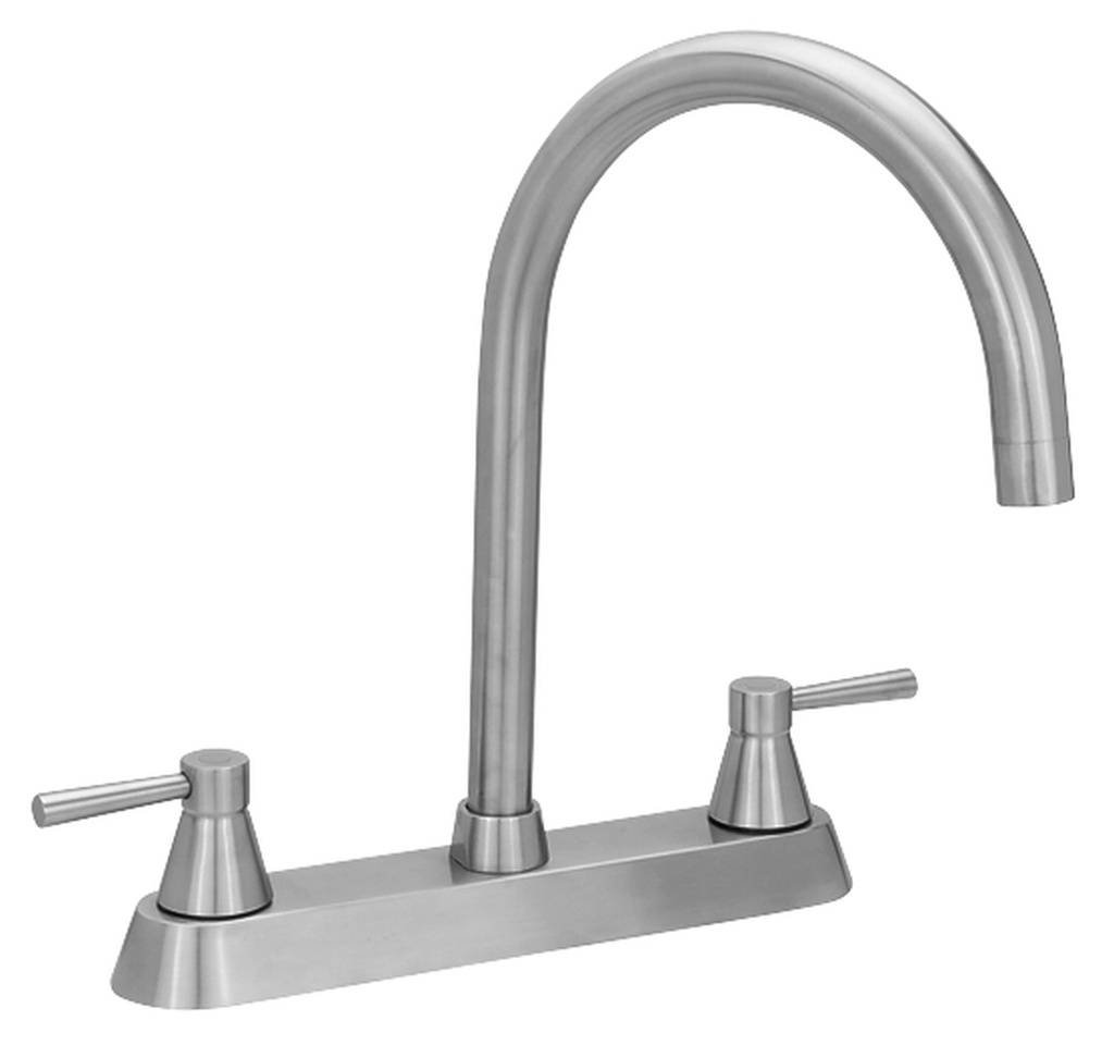 MEZCLADORA PARA FREGADERO 8" CON MANERALES DE PALANCA INOX 9373INOX URREA