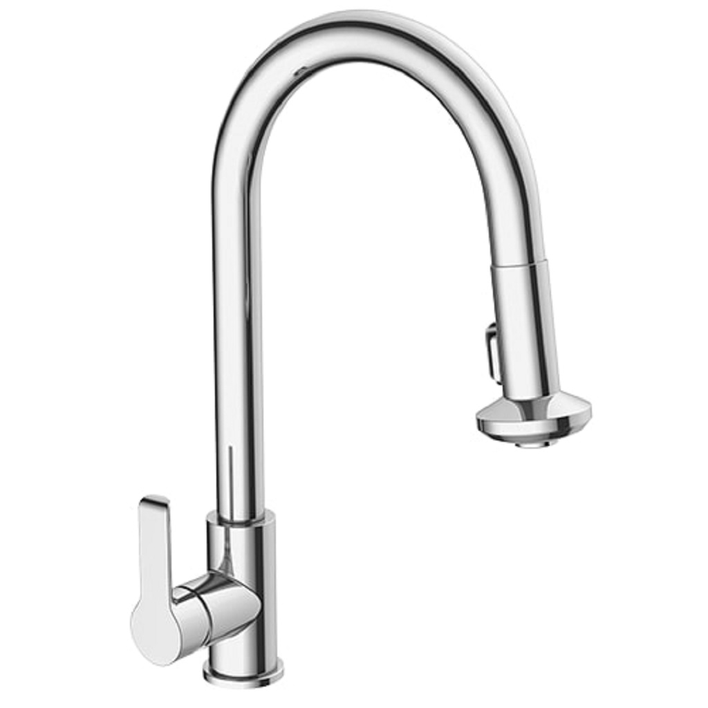 MONOMANDO PARA FREGADERO CON NARIZ RETRACTIL CROMO 9447 URREA