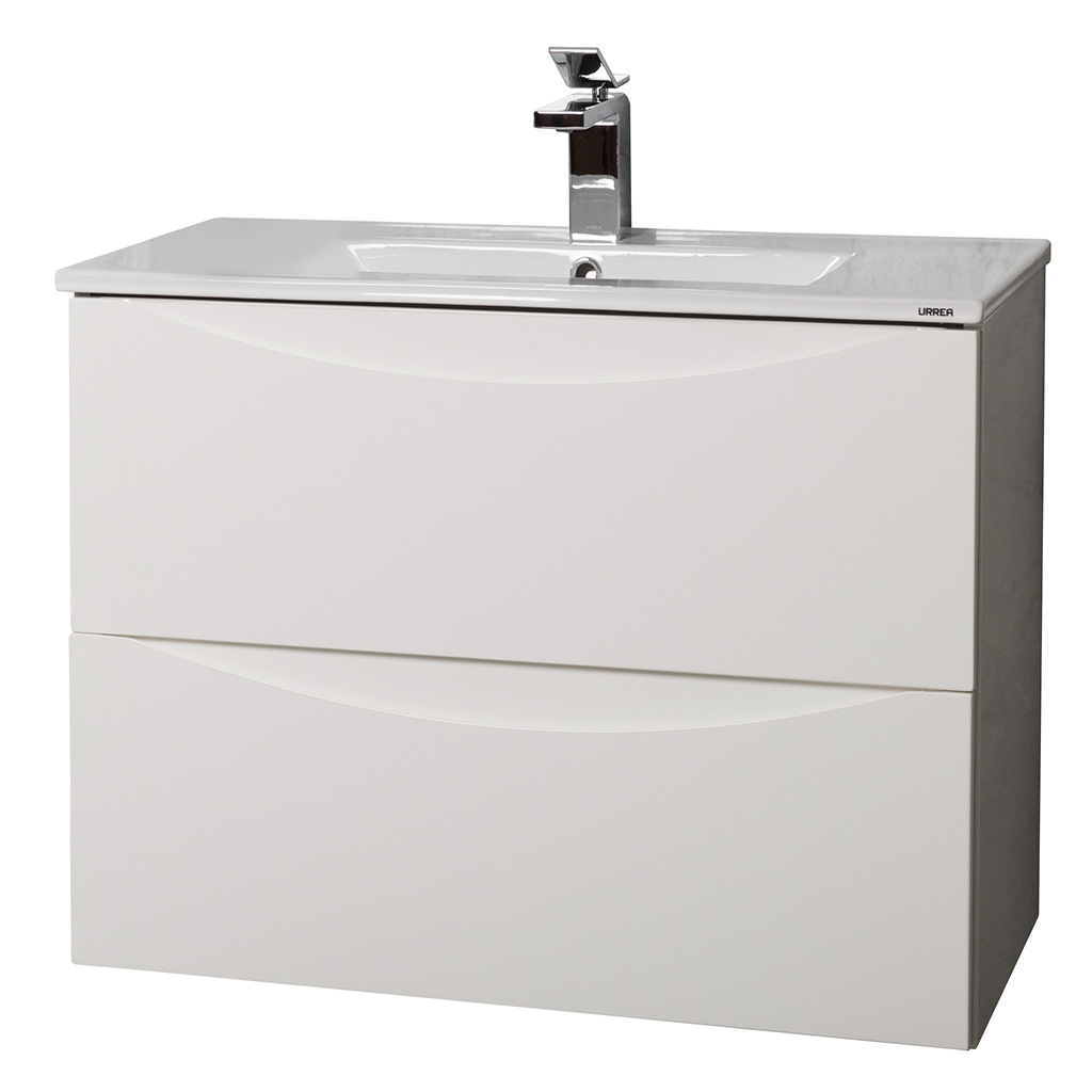 GABINETE SUSPENDIDO DEBLE CAJON CON LAVABO CERAMICO MOD. GB.920GB.24 ROBLE CLARO  URREA