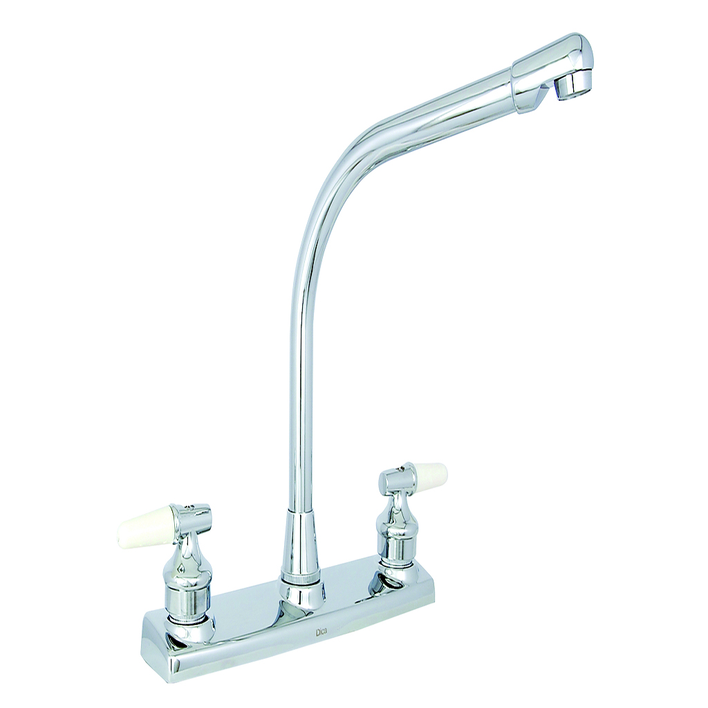 MEZCLADORA PARA FREGADERO 8" C/CUBIERTA Y MANERALES F-3709C