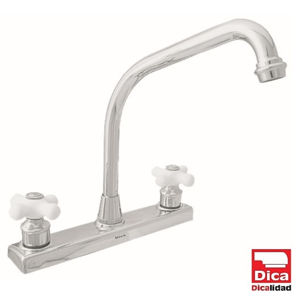 MEZCLADORA PARA FREGADERO 8" C/CART 1/4 VUEL C/MAN F