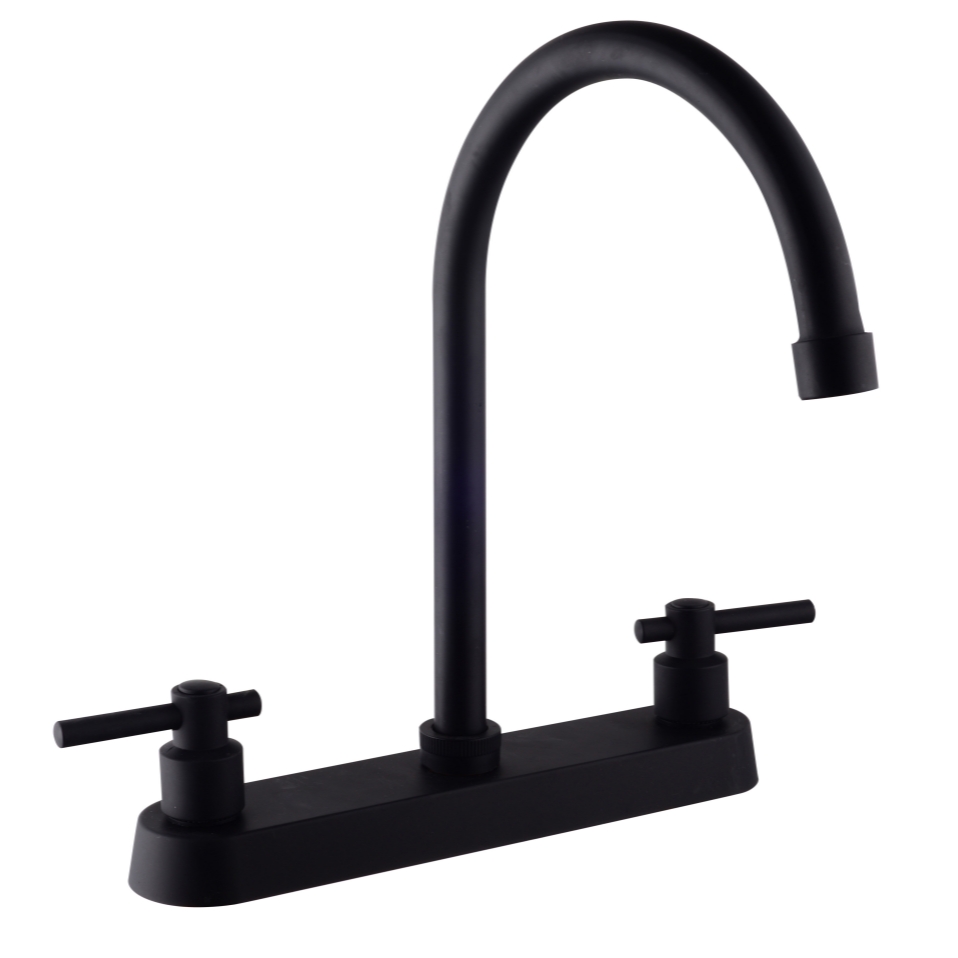 MEZCLADORA PARA FREGADERO 8" ECOLOGICA CUELLO ALTO NEGRO MATE 4362.2 DICA