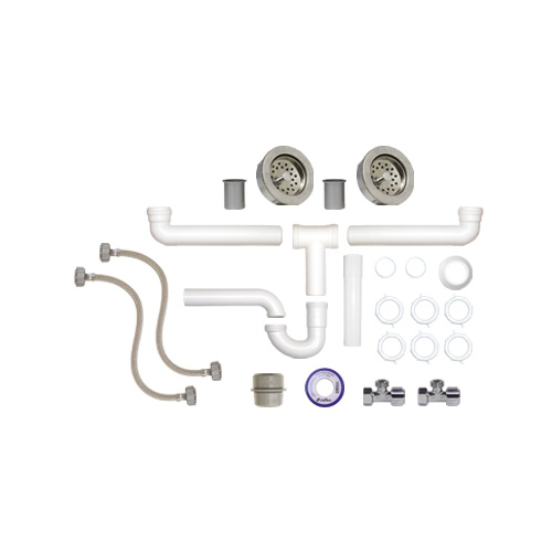 PAQUETE P/ INSTALACION DE FREGADERO (2 tarjas) CON CONTRA COFLEX