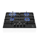 PARRILLA DE GAS 4 QUEMADORES CON CUBIERTA DE VIDRIO TEMPLADO NEGRO F-HEV4
