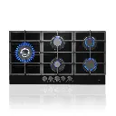 PARRILLAS DE GAS 5 QUEMADORES CON CUBIERTA DE VIDRIO TEMPLADO NEGRO F-HEV5 AVERA