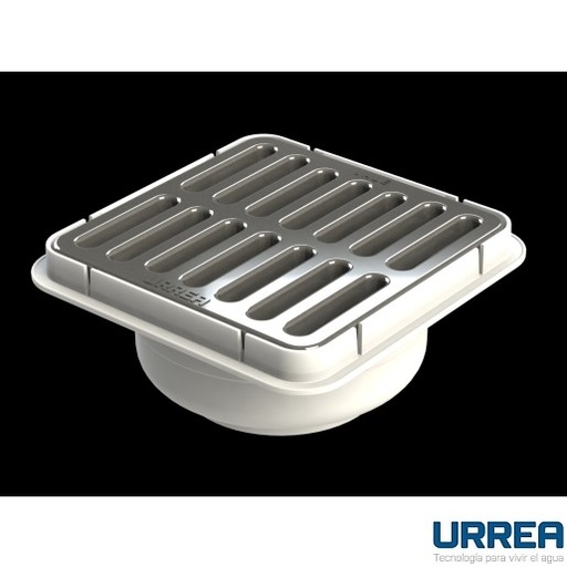 [0504F180] COLADERA CUADRADA DE REJILLA SALIDA UNIVERSAL CROMADA 180 URREA