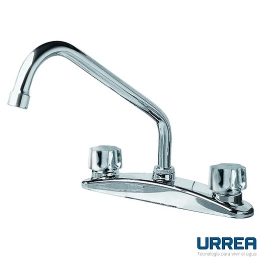 [0504F318Q] MEZCLADORA PARA FREGADERO 8" CON MANERALES QUEEN  CROMO 318Q URREA