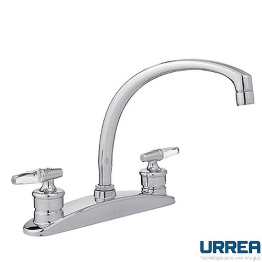 [0504F324LB] MEZCLADORA PARA FREGADERO 8" CON MANERALES DE PALANCA CROMO 324"LB URREA