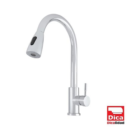 [0505F4085] MONOMANDO PARA FREGADERO ECOLOGICO CON NARIZ RETRACTIL F-4085 DICA