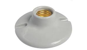 [TRY-462-C] PORTALAMPARAS BLANCO REDONDO 102MM LATON ROYER