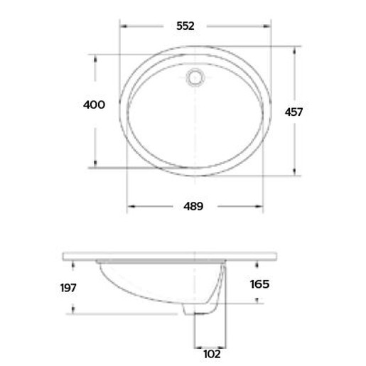 LAVABO CENTURION PORCELANA GDE BAJO CIBIERTA BLANCO ORION 52100021