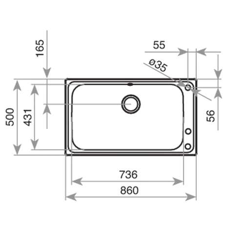 TARJA DE EMPOTRAR MODELO BAHIA 1C PLUS 12127001 TEKA