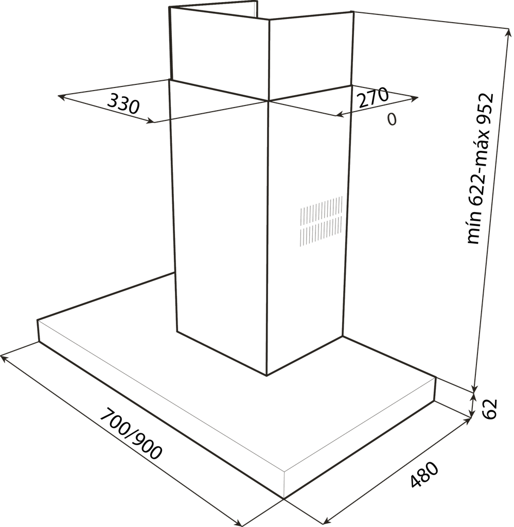 CAMPANA DE PARED MODELO DJE 70 091101 TEKA