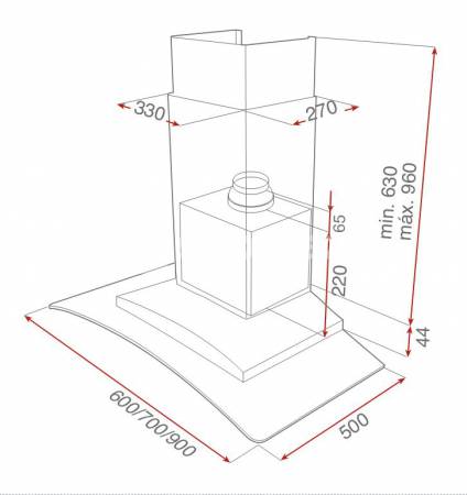 CAMPANA DE PARED MODELO NC2 70 091302 TEKA
