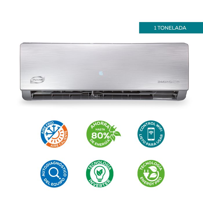 AIRE ACONDICIONADO 1.0T INV CON CONTROL WIFI AC-MSI-1.0T EVANS SEER 20