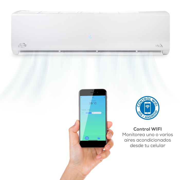 AIRE ACONDICIONADO INVERTER 1.5T MINISPLIT DUAL FRIO/CALIENTE 220V 17 SEER F-AC-MSI-1.5T-17D EVANS