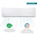 AIRE ACONDICIONADO INVERTER 1.5T MINISPLIT DUAL FRIO/CALIENTE 220V 17 SEER F-AC-MSI-1.5T-17D EVANS