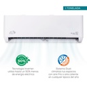 AIRE ACONDICIONADO INVERTER 1T MINISPLIT DUAL FRIO/CALIENTE 220V 17 SEER F-AC-MSI-1.0T-17D EVANS