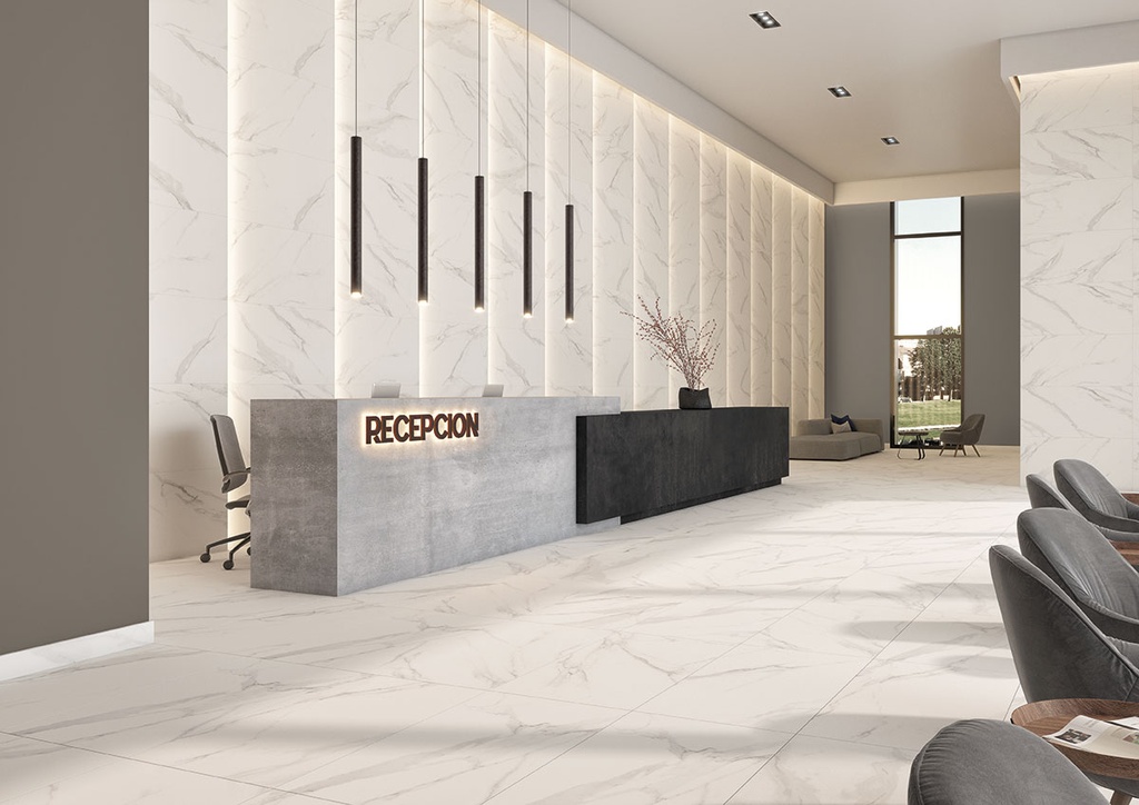 PISO MARMARA BLANCO 59.6X119.4 CM 1.42 M2/CAJA RECTIFICADO ARKO