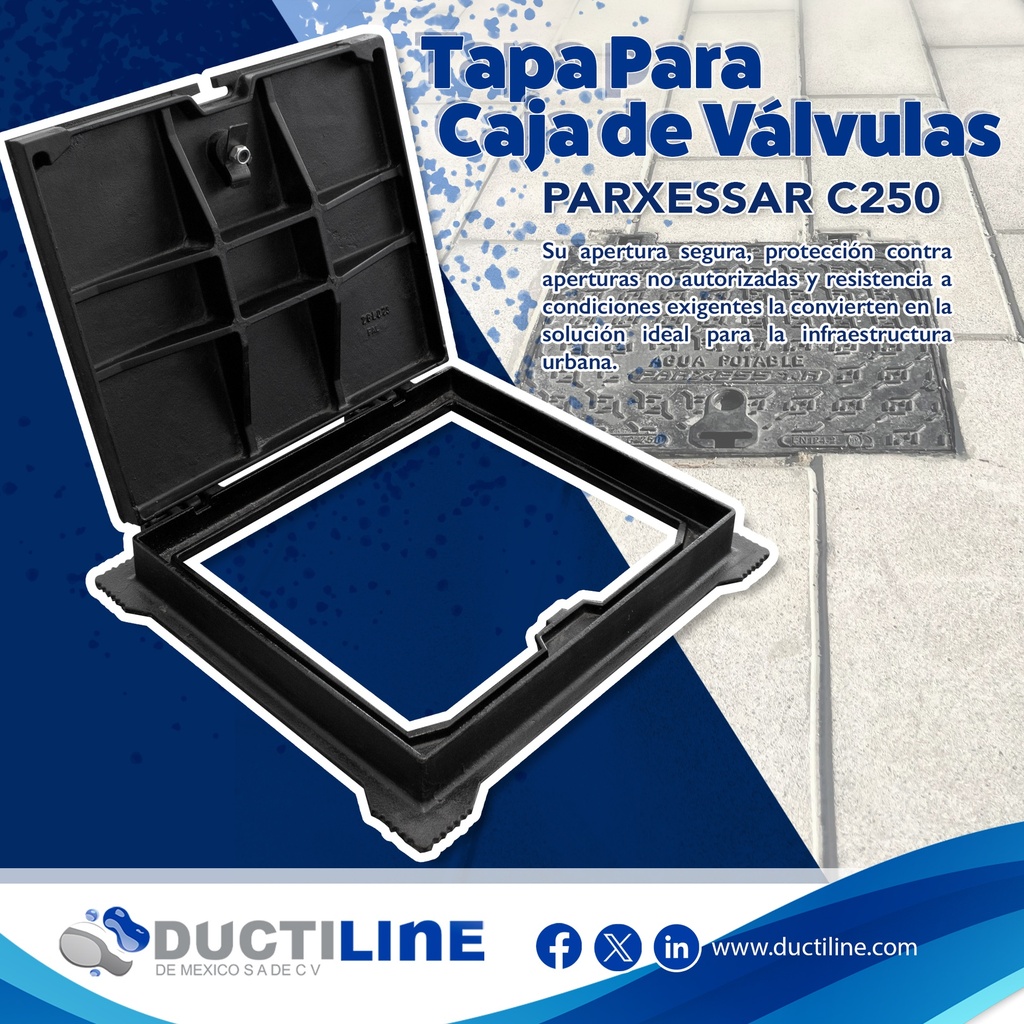 TAPA CIEGA CUADRADA HIERRO DUCTIL