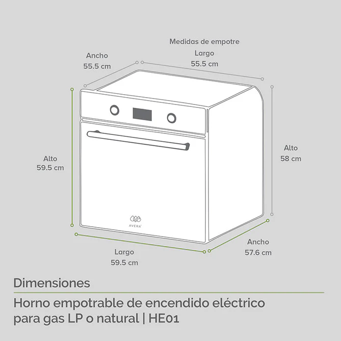 HORNO DE GAS LP F-HE01LP AVERA