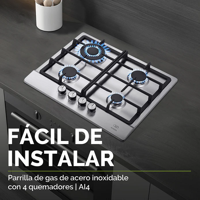 PARRILLA DE COCCION A GAS 4 QUEMADORES AC INOX F-AI4 AVERA