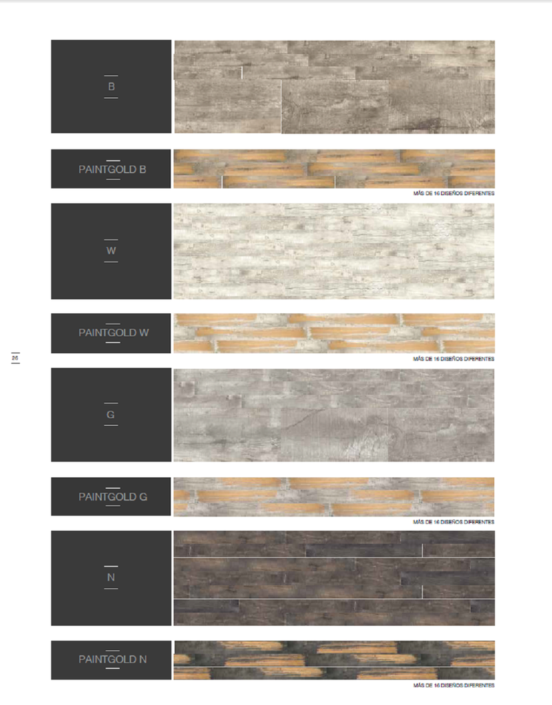 [PLPAINTGOLN20180] PISO PAINTGOLD 20X180 CM 1.08 M2/CAJA RECTIFICADO LAFAENZA***** (N)