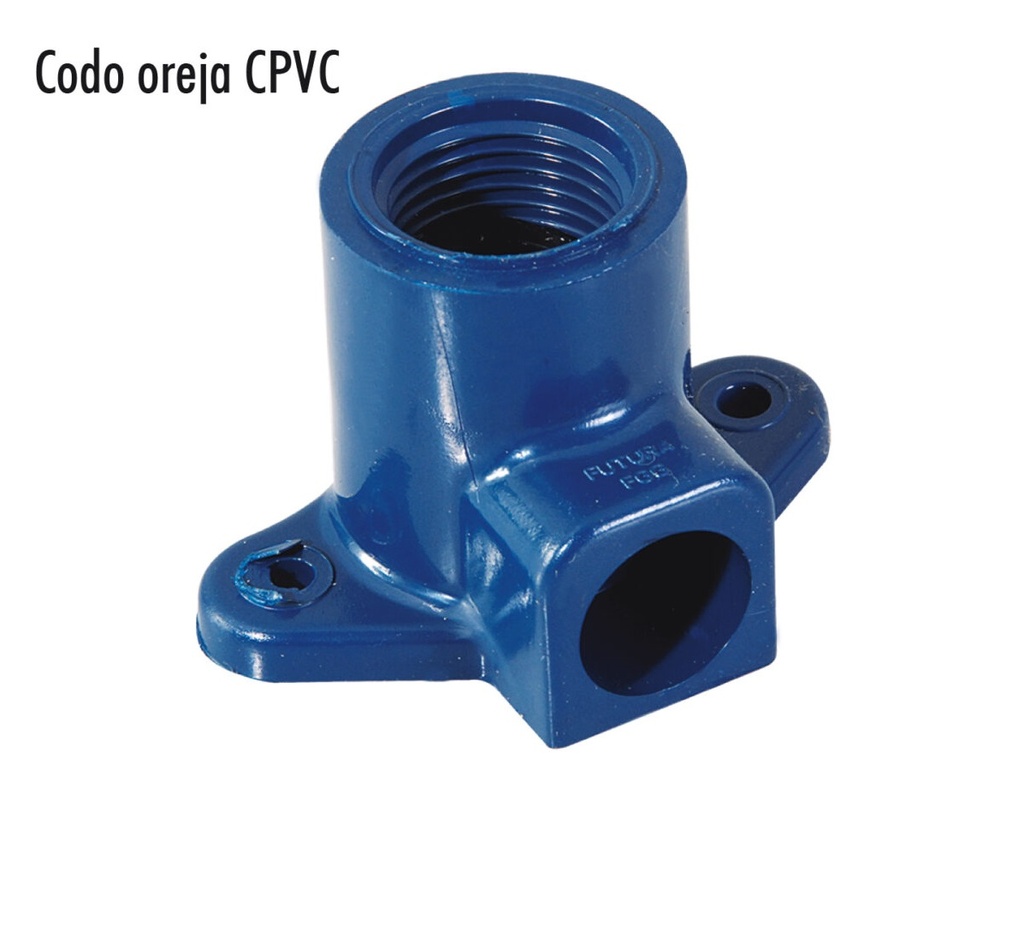CODO 1/2 OREJA CEM X RH CPVC  AZUL