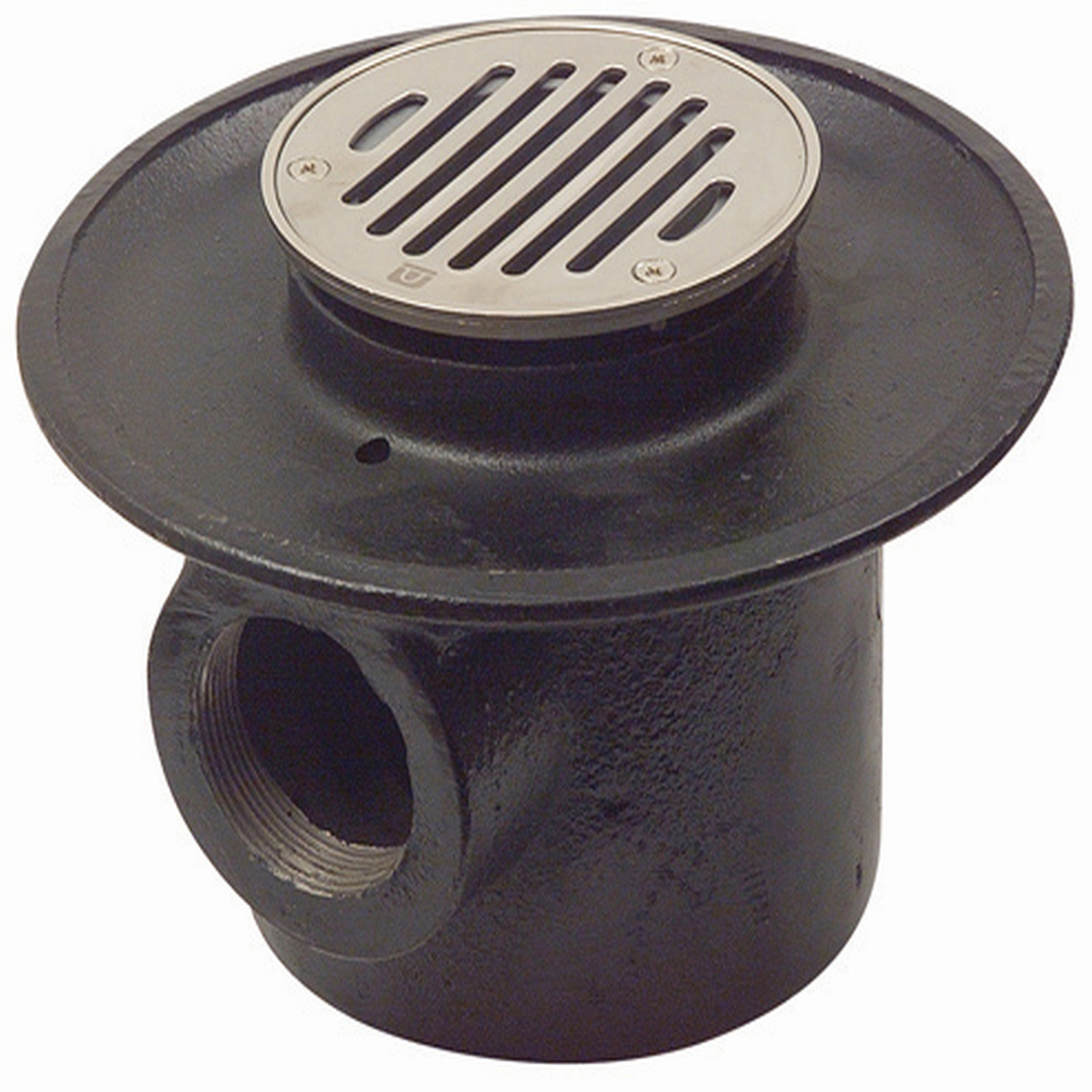 [0504F124W] COLADERA REDONDA DE REJILLA BASE ANCHA PARA PISO DE UNA BOCA 124W URREA
