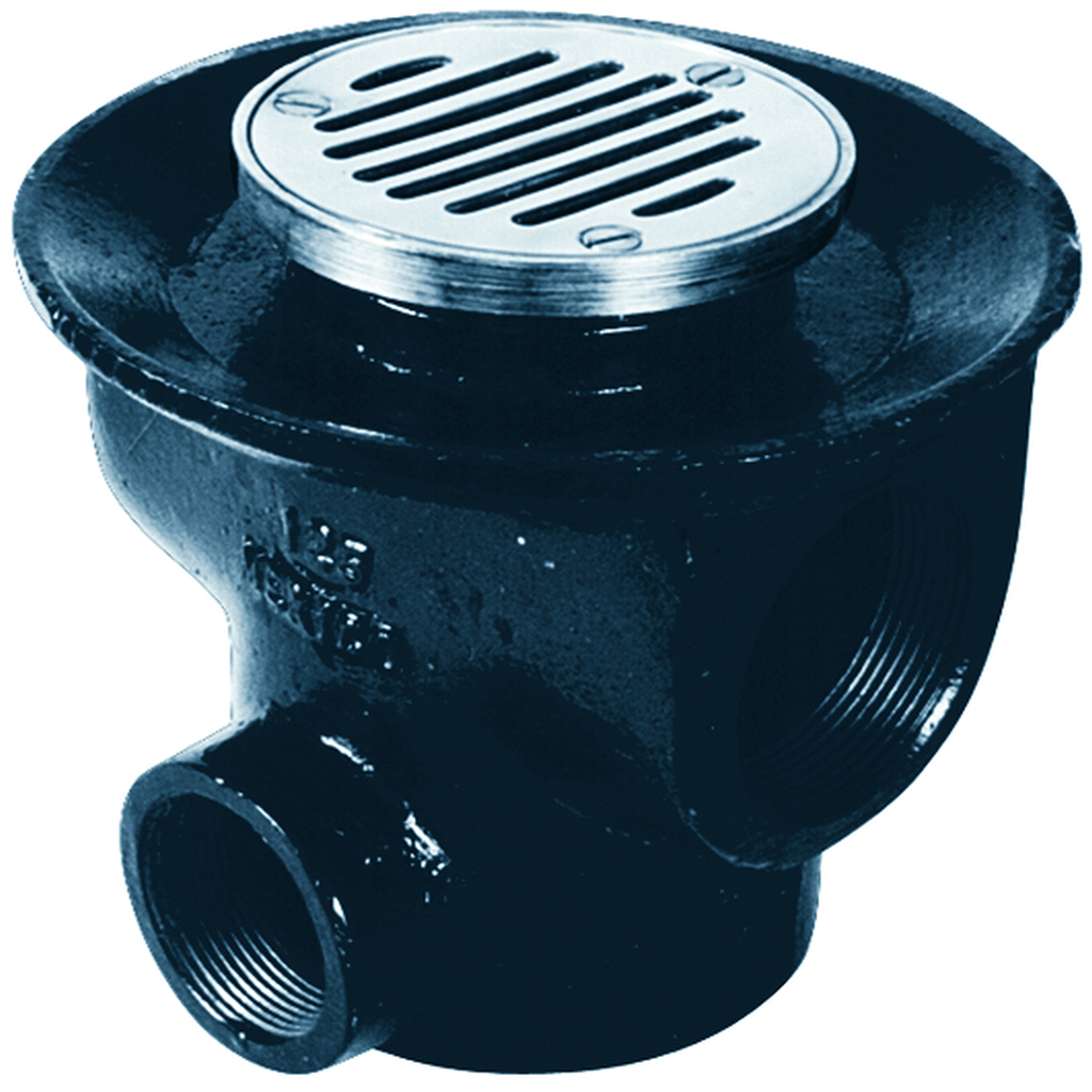 COLADERA REDONDA DE REJILLA PARA PISO DE TRES BOCAS INOX 125 URREA