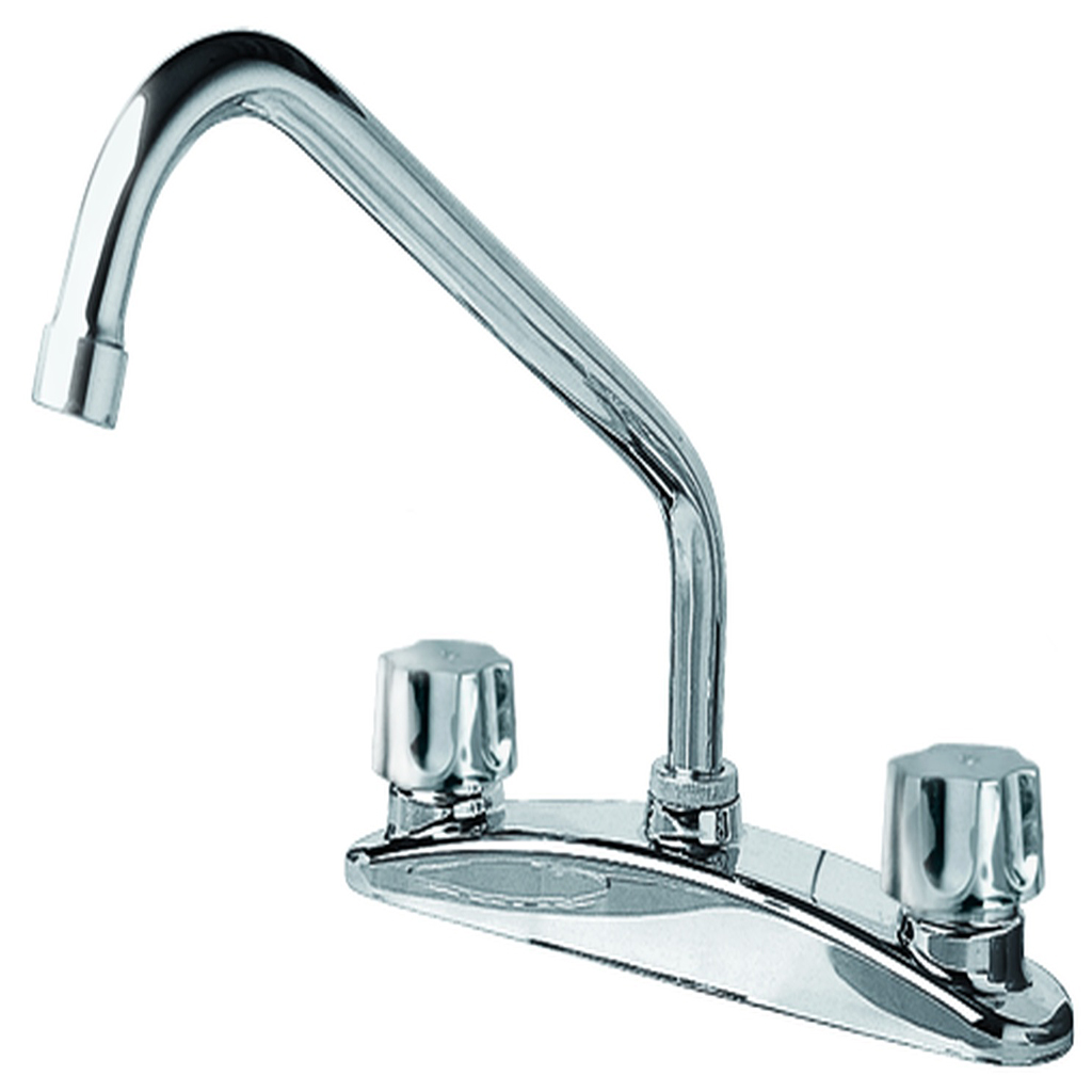 [0504F318Q] MEZCLADORA PARA FREGADERO 8" CON MANERALES QUEEN  CROMO 318Q URREA