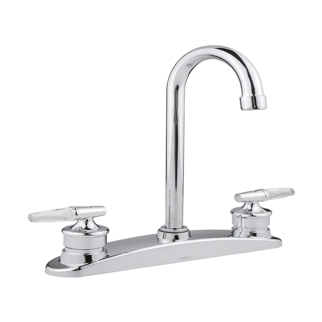 MEZCLADORA PARA FREGADERO 8" CON MANERALES DE PALANCA CROMO 320LB URREA