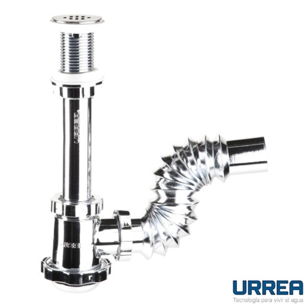 CESPOL FLEXIBLE CON BOTE CHICO Y REJILLA DE ACERO INOXIDABLE F-3721 URREA