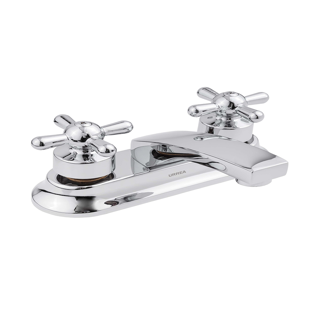 MEZCLADORA PARA LAVABO 4" CON MANERALES DE CRUCETA NIZA CROMO F-59CN URREA