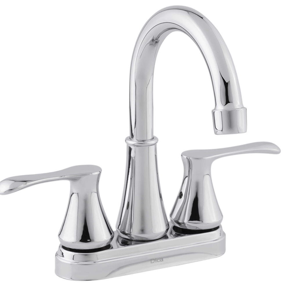 MEZCLADORA PARA LAVABO 4" TIPO BAR  C/CUBIERTA Y MANERALES CROMO F-4059 DICA