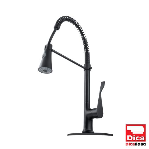 MONOMANDO PARA FREGADERO SEMIPROFESIONAL NEGRO MATE 4095.2 DICA