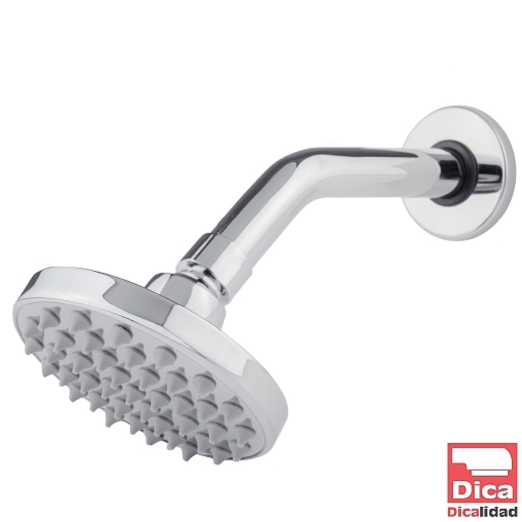 REGADERA DE PLATO 4" CON BRAZO Y CHAPETON CROMO F-4540 DICA