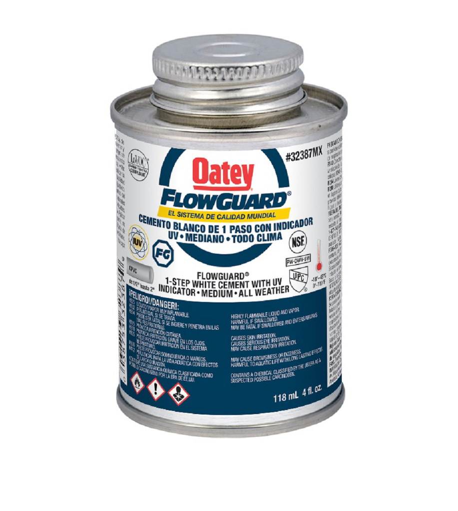 [06FWGCEA125] PEGAMENTO FLOWGUARD BLANCO CPVC 118 ML-1/8 LT AZUL OATEY #32387MX