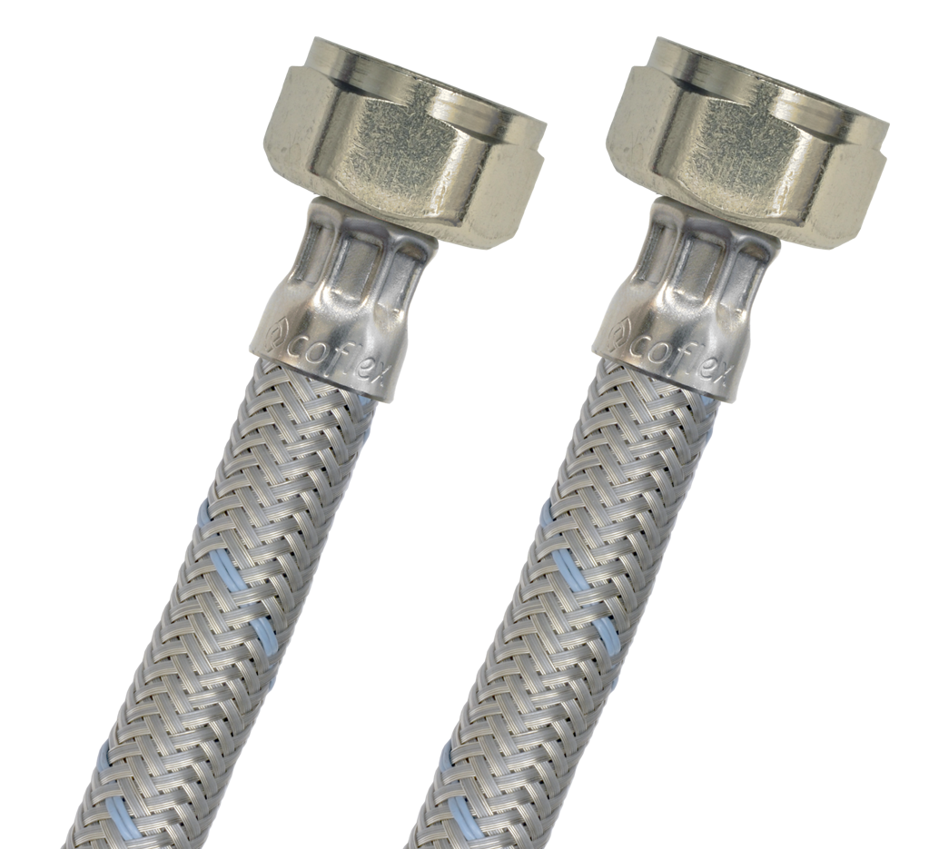 MANGUERA PARA LAVABO Y/O FREGADERO AC. BASICO 55 CM 1/2" F.I.P x 1/2" F.I.P F-LL-A55 COFLEX"