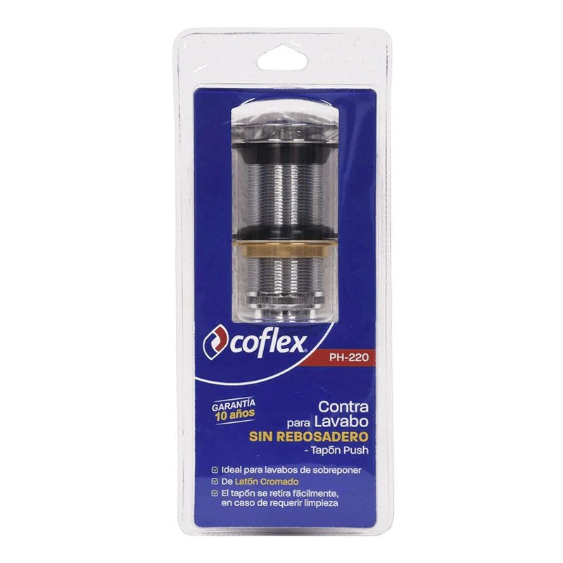 CONTRA P/LAVABO CON TAPON PUSH F-PH-220 COFLEX